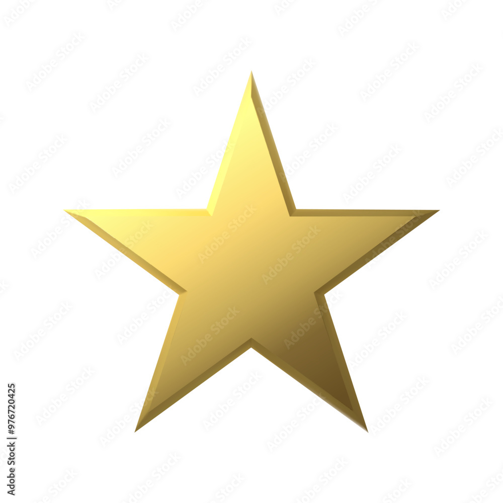 3D Golden star on white background Vector illustration 3D Golden star on white background Vector illustration