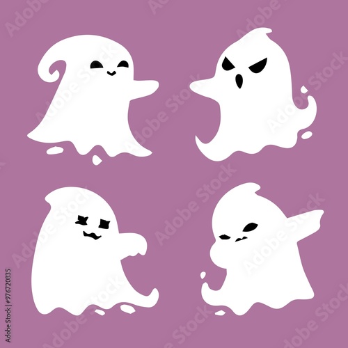 Spooky Halloween ghost.illustration.