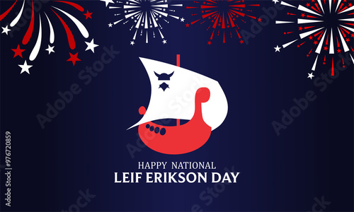 Leif Erikson day , vektor background banner ,	 photo