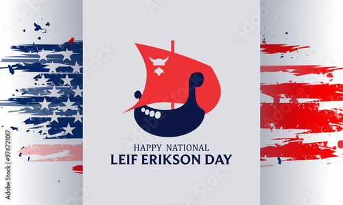 Leif Erikson day , vektor background banner ,	 photo