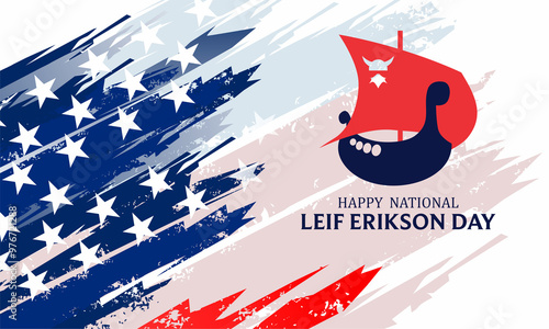 Leif Erikson day , vektor background banner ,	 photo