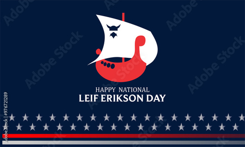 Leif Erikson day , vektor background banner ,	 photo