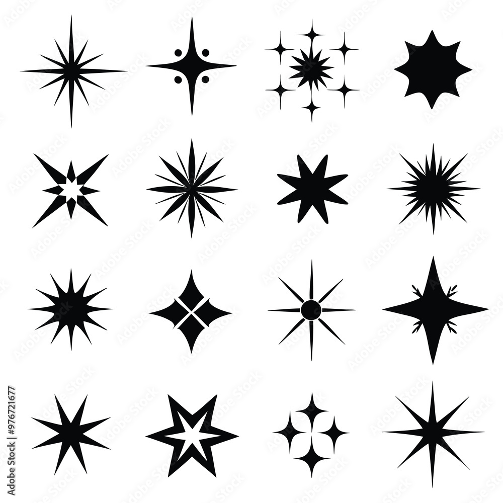 Star collection. Different stars set. Vector illustration Star collection. Different stars set. Vector illustration