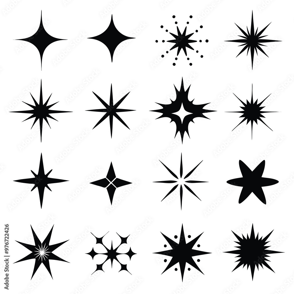 Star collection. Different stars set. Vector illustration Star collection. Different stars set. Vector illustration