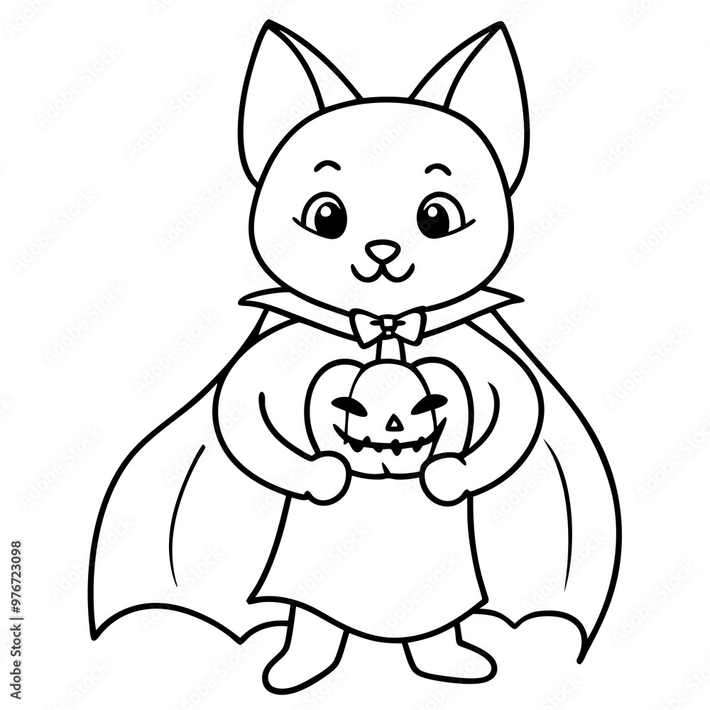 Adorable Cat Illustration Holding a Pumpkin for Festive Designs Adorable Cat Illustration Holding a Pumpkin for Festive Designs