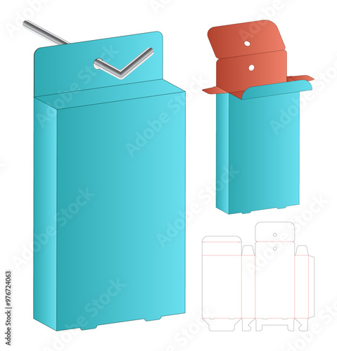 Box packaging die cut template design. 3d mock-up