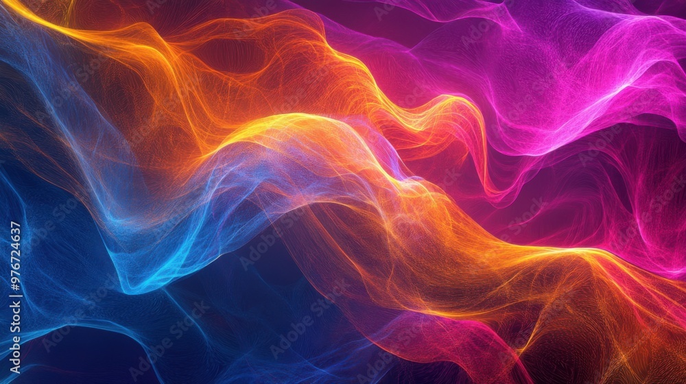 Colorful abstract light waves creating a dynamic, vibrant, and flowing pattern Colorful abstract light waves creating a dynamic, vibrant, and flowing pattern