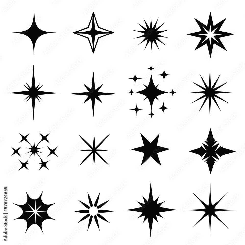 Star collection. Different stars set. Vector illustration Star collection. Different stars set. Vector illustration