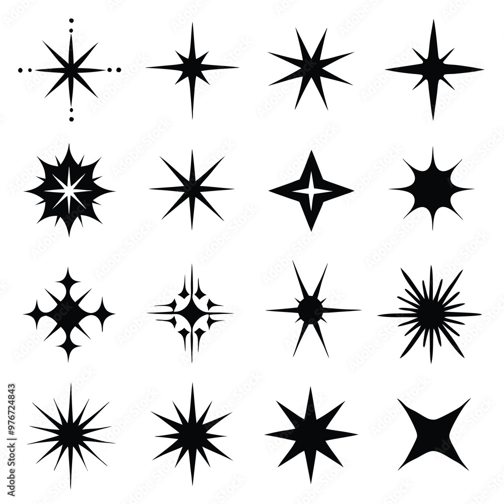Star collection. Different stars set. Vector illustration Star collection. Different stars set. Vector illustration