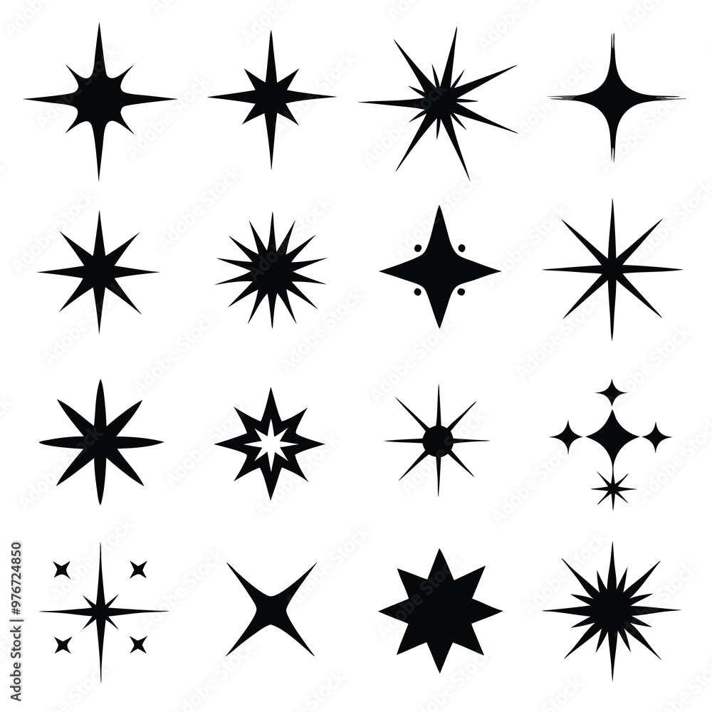 Star collection. Different stars set. Vector illustration Star collection. Different stars set. Vector illustration