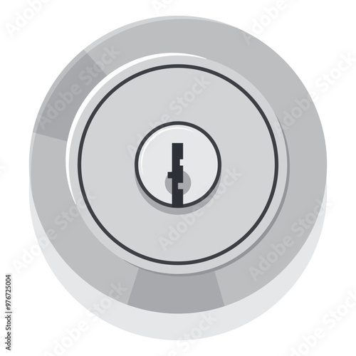 Door lock for front door vector cartoon illustration isolated on a white background.