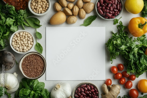 A white plate with a variety of vegetables and beans