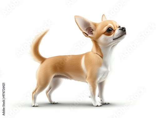 A cute chihuahua stands proudly, showcasing its playful personality and adorable features, perfect for pet lovers and animal enthusiasts.