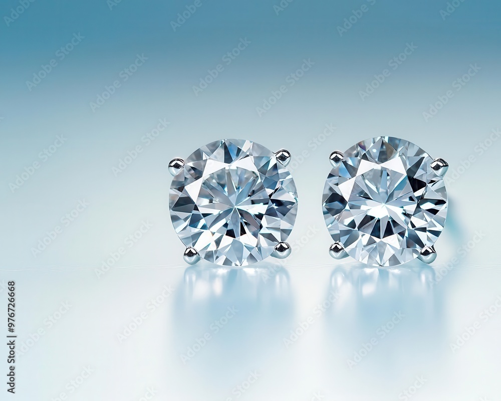 A pair of radiant-cut diamond earrings isolated, the faceted gemstones reflecting brilliant light radiant-cut earrings, gemstone, faceted A pair of radiant-cut diamond earrings isolated, the faceted gemstones reflecting brilliant light radiant-cut earrings, gemstone, faceted
