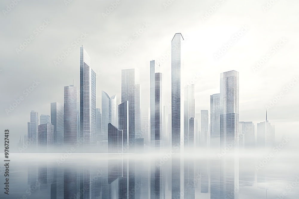 Futuristic view of a city with high-rise buildings and modern towers, representing urban progress and advanced architectural development. Futuristic view of a city with high-rise buildings and modern towers, representing urban progress and advanced architectural development.