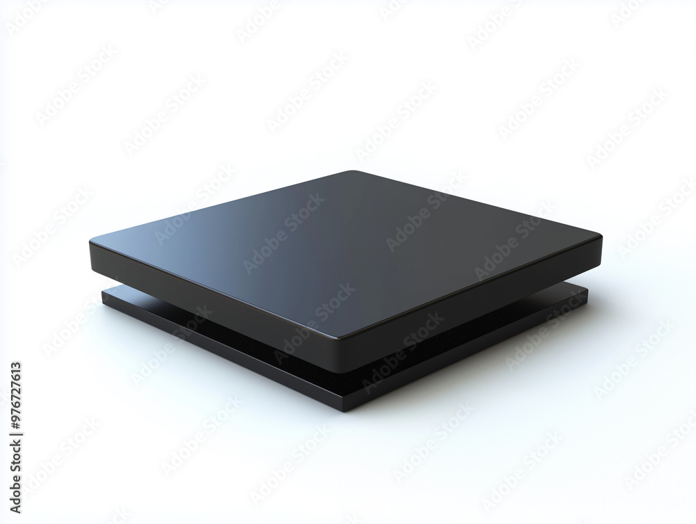 Cartoon black square platform on white background Cartoon black square platform on white background