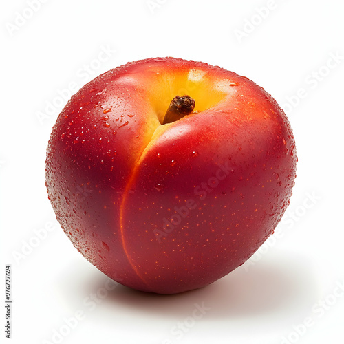 Sweet juicy apricots, ripe nectarines, isolated on white background photo