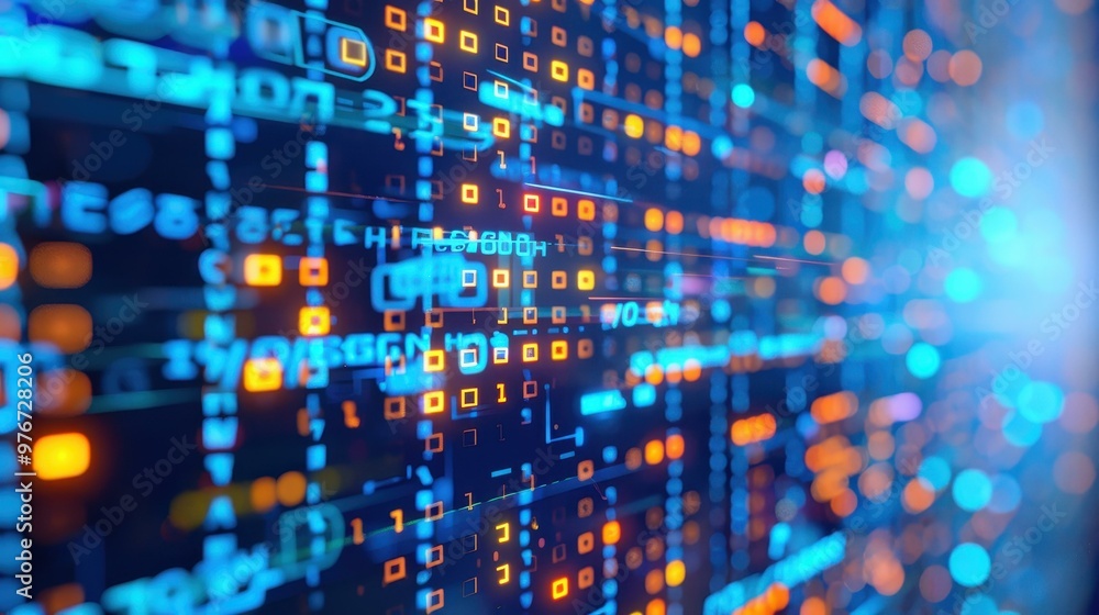 Explore a digital realm where futuristic technology and vibrant blue tones converge to create a fascinating cyberspace experience. Explore a digital realm where futuristic technology and vibrant blue tones converge to create a fascinating cyberspace experience.