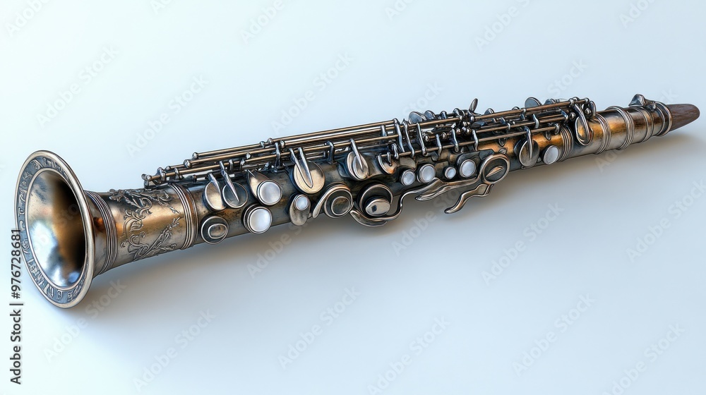 Fototapeta premium A detailed saxophone showcasing intricate design and craftsmanship.
