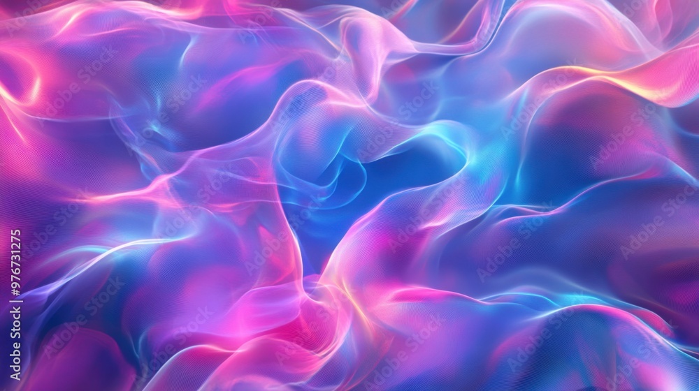 Fototapeta premium Abstract colorful waves of light in a dynamic, fluid pattern
