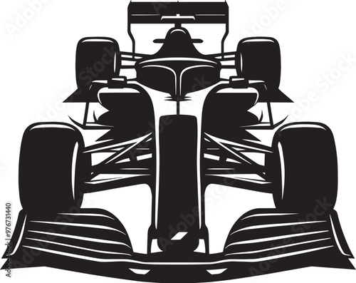 Racing Car silhouette vector illustration isolated on a white background