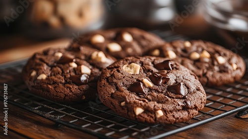 A photo showing chewy, chocolatey cookies that look absolutely irresistible. I