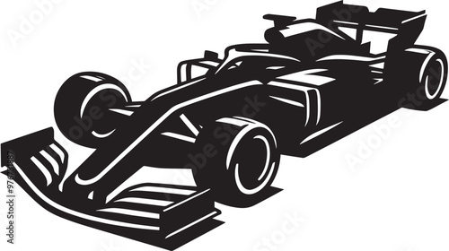 Racing Car silhouette vector illustration isolated on a white background