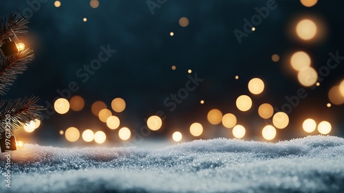 Wallpaper Mural Christmas Lights Twinkle on Snowy Night Torontodigital.ca