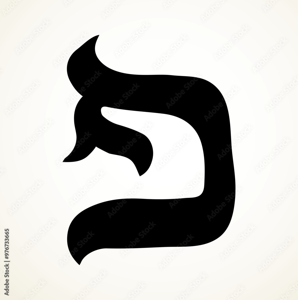 Vector drawing. Hebrew letter icon Vector drawing. Hebrew letter icon