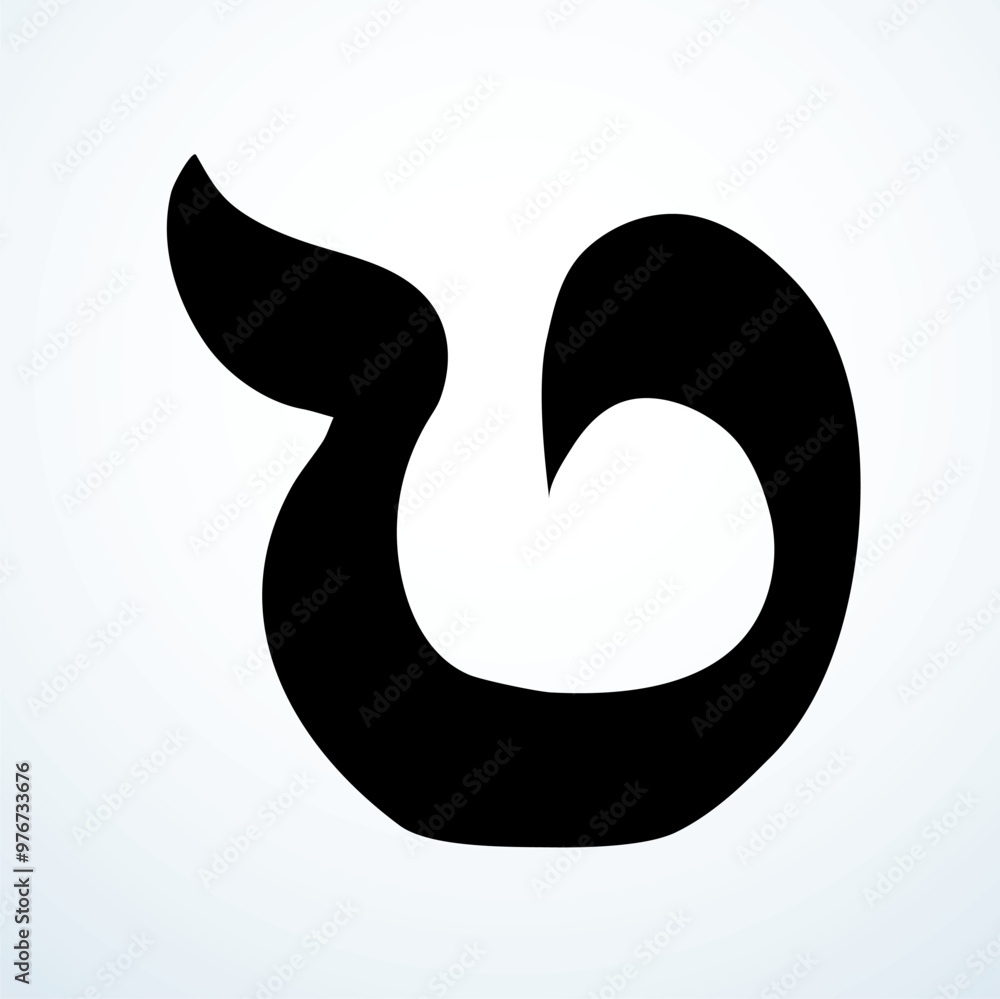 Vector drawing. Hebrew letter icon