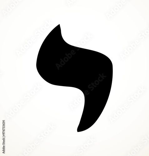 Vector drawing. Hebrew letter icon