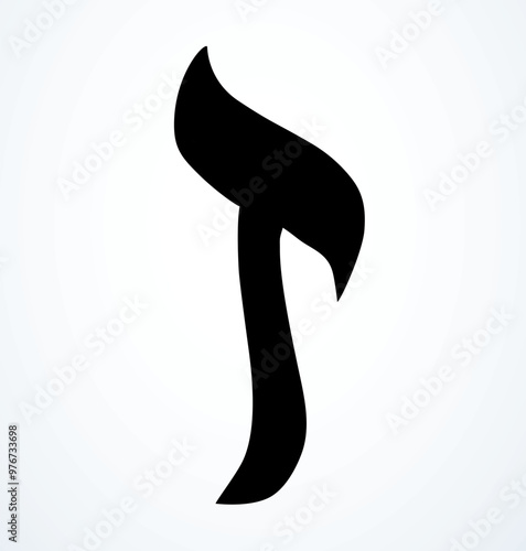 Vector drawing. Hebrew letter icon