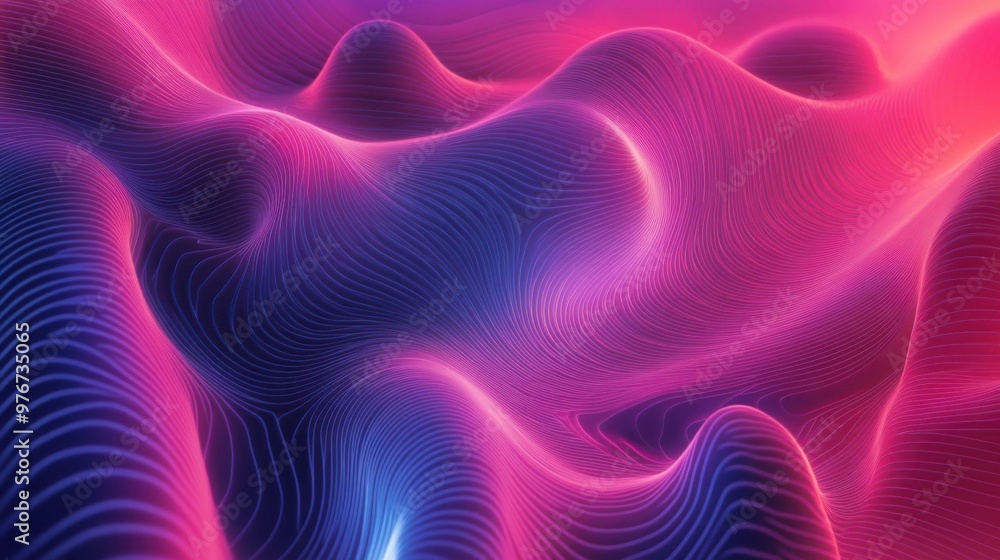 Vibrant abstract digital waves in pink and purple create a dynamic wavy pattern Vibrant abstract digital waves in pink and purple create a dynamic wavy pattern