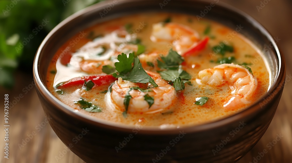 Spicy Tom Yum Soup with Shrimp Spicy Tom Yum Soup with Shrimp