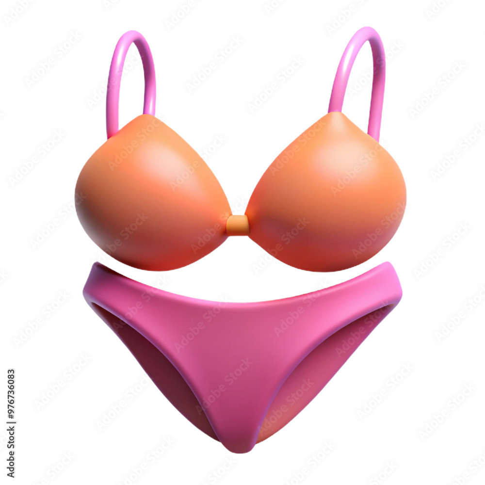 Bikini 3d cartoon style illustration Bikini 3d cartoon style illustration