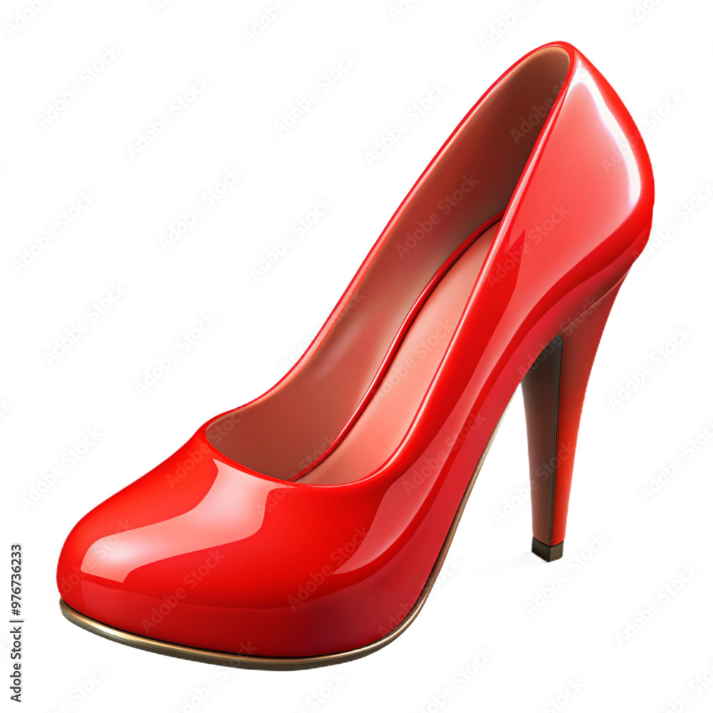High-Heeled Shoe 3d cartoon style illustration High-Heeled Shoe 3d cartoon style illustration