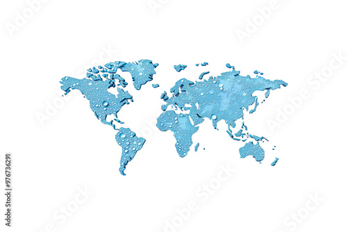 Wallpaper Mural Stylized blue world map illustration on a black background Torontodigital.ca