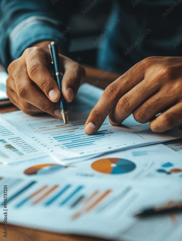 Businessman analyzing financial data and graphs Businessman analyzing financial data and graphs
