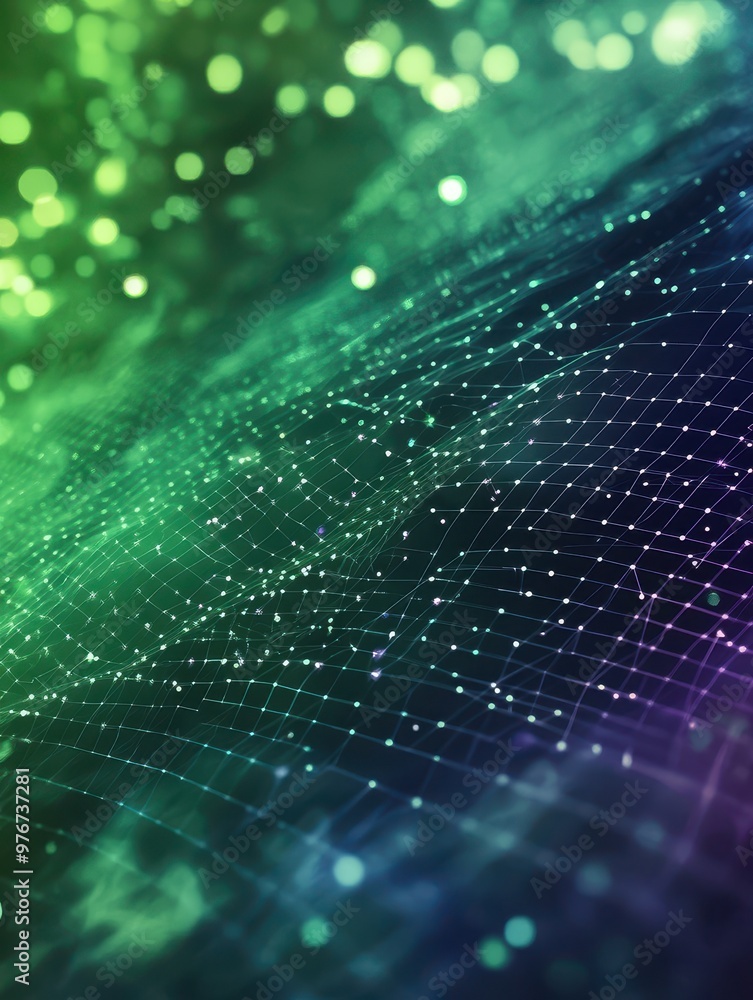 Abstract Green and Blue Grid Network Background Abstract Green and Blue Grid Network Background