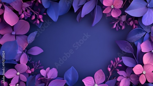 Purple and Pink Flowers on a Gradient Background