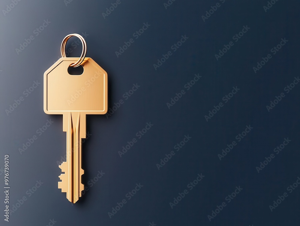 A contract labeled Fixed Mortgage with a glowing golden key on top, representing a secure and stable mortgage loan A contract labeled Fixed Mortgage with a glowing golden key on top, representing a secure and stable mortgage loan