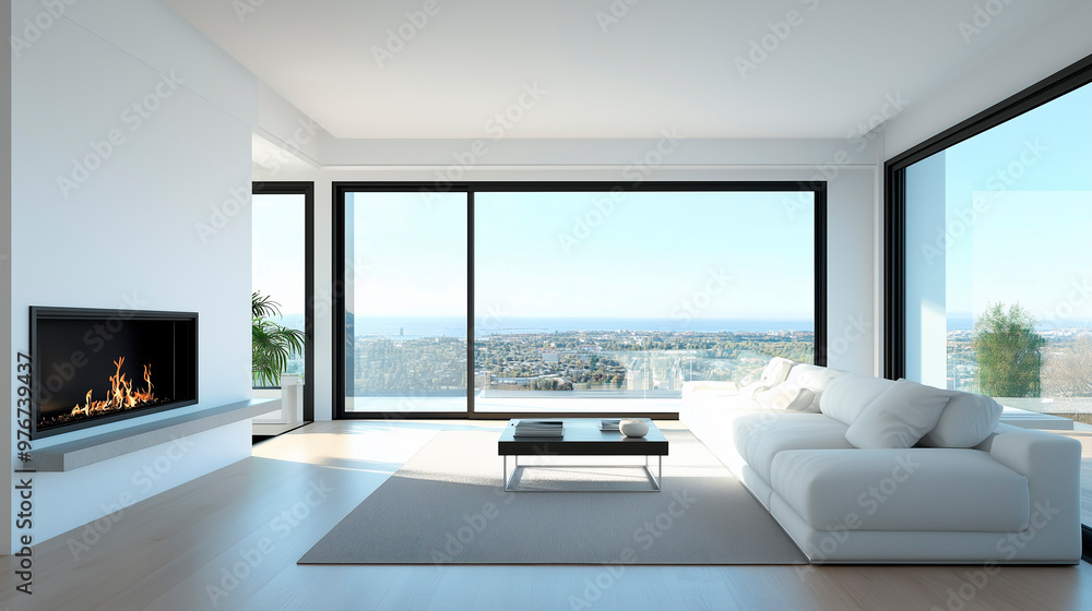Luxury living room with fireplace Luxury living room with fireplace
