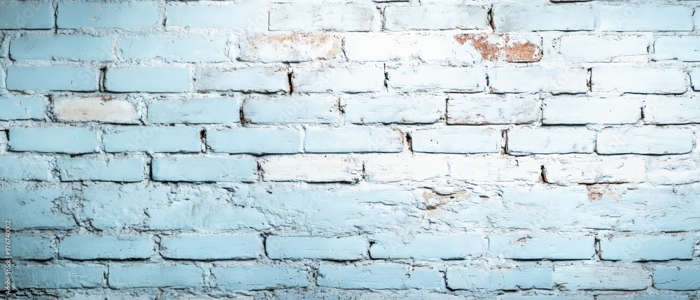 Old worn wall with chipped paint, exposed brick, faded blue and white tones, grungy textures, dramatic shadows, moody lighting, vintage realism, photography style Old worn wall with chipped paint, exposed brick, faded blue and white tones, grungy textures, dramatic shadows, moody lighting, vintage realism, photography style
