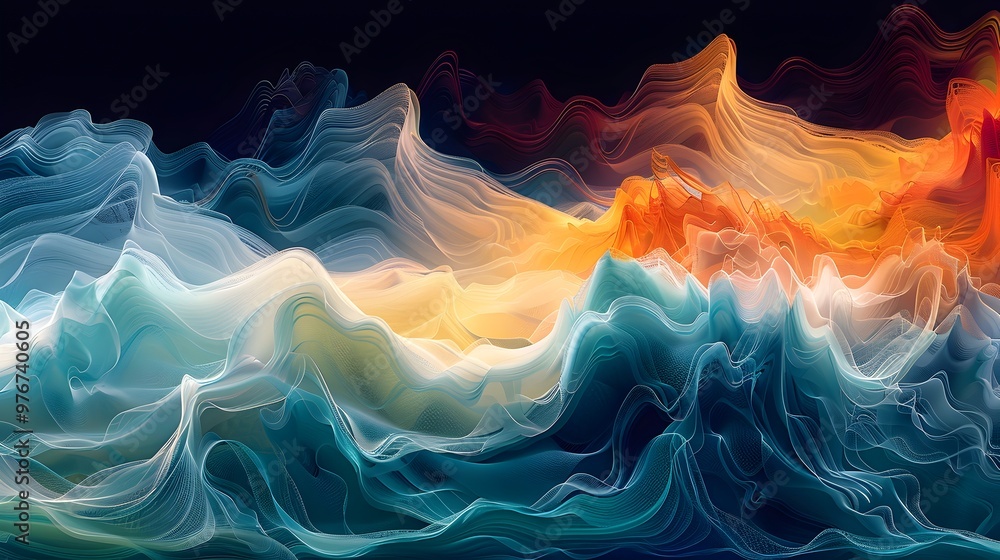Fototapeta premium Captivating Swirls of Ocean s Energetic Movement and Vibrant Hues