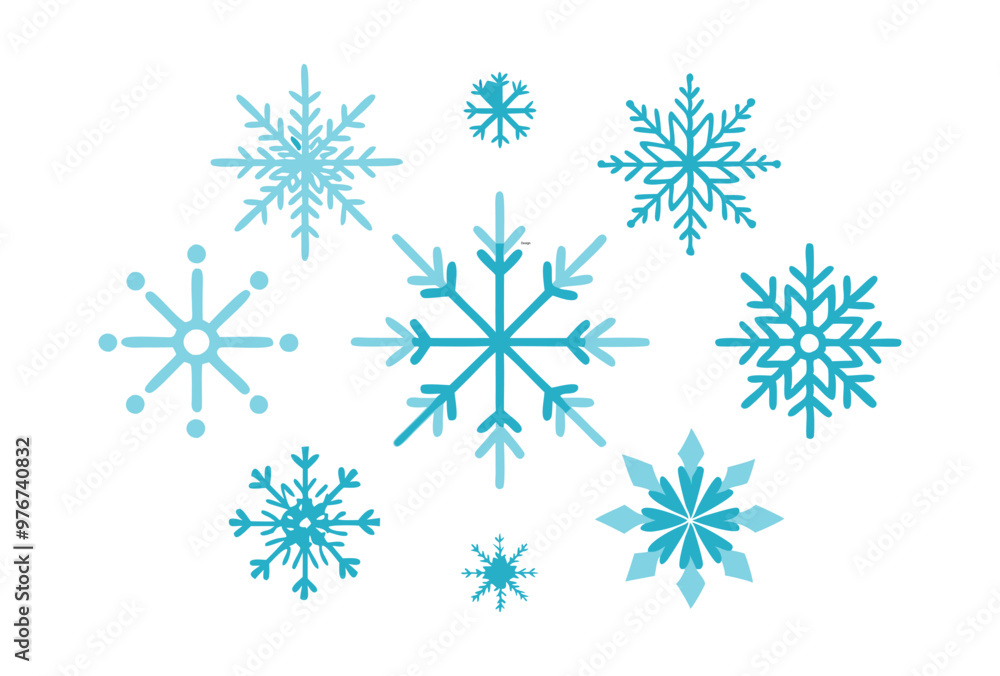 Christmas snowflake Icon Set, Winter Themed Vector Illustrations Christmas snowflake Icon Set, Winter Themed Vector Illustrations