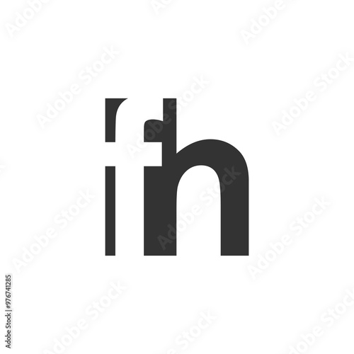FH creative geometric initial based modern and minimal logo. Letter f h trendy fonts.
