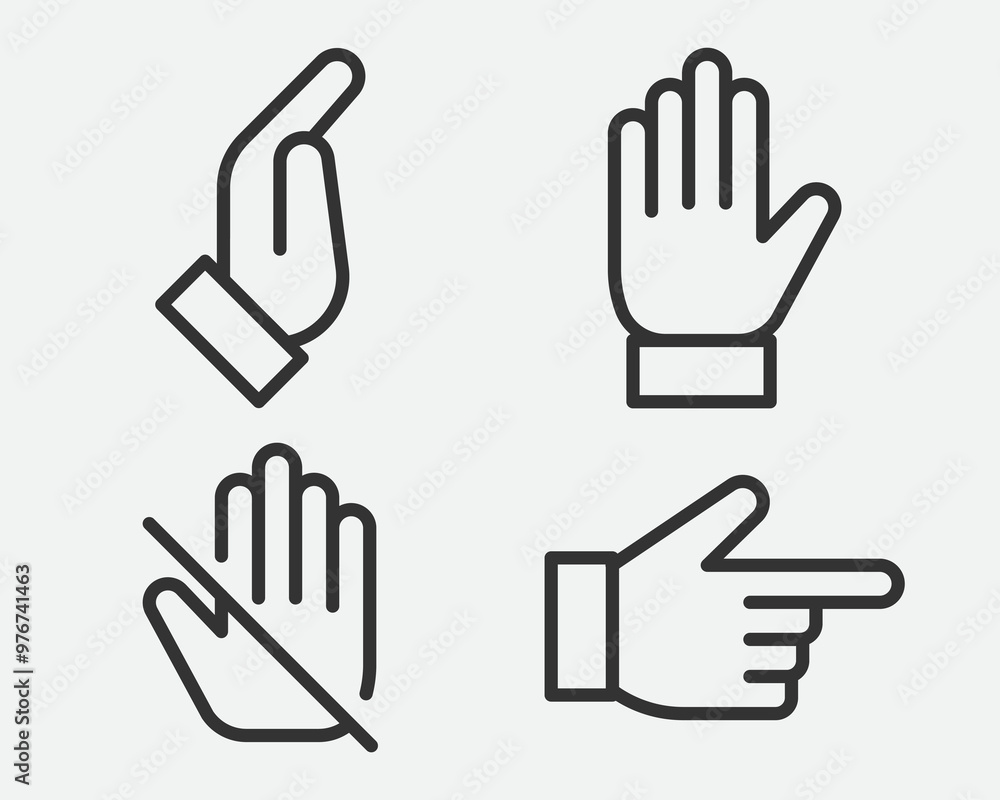 Hand Gesture Icon Line Simple Trendy Design. Hand Gesture Icon Line Simple Trendy Design.