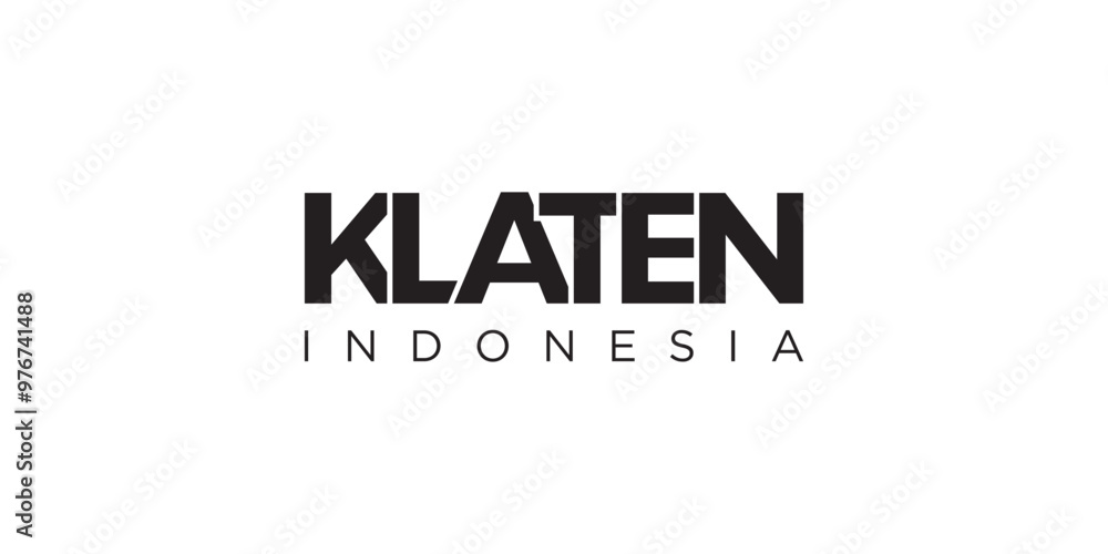 Klaten in the Indonesia emblem. The design features a geometric style, vector illustration with bold typography in a modern font. The graphic slogan lettering. Klaten in the Indonesia emblem. The design features a geometric style, vector illustration with bold typography in a modern font. The graphic slogan lettering.