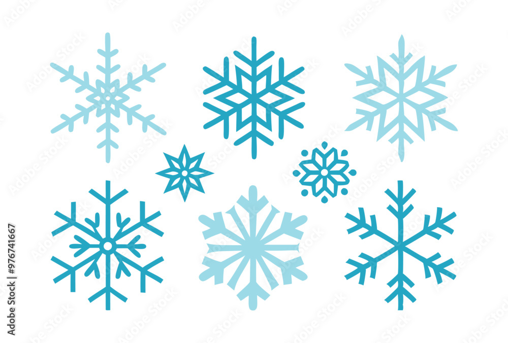 Christmas snowflake Icon Set, Winter Themed Vector Illustrations Christmas snowflake Icon Set, Winter Themed Vector Illustrations