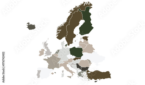 World map on white background. All countries in The World different colors. Can use for printing, website, presentation element, textile. World map vector illustration, high-resolution, travel.